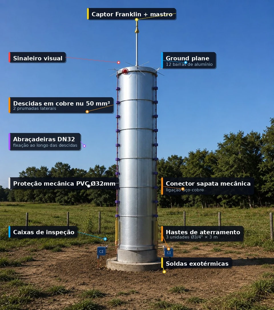 Projeto SPDA Torre Reservatório 20.000L